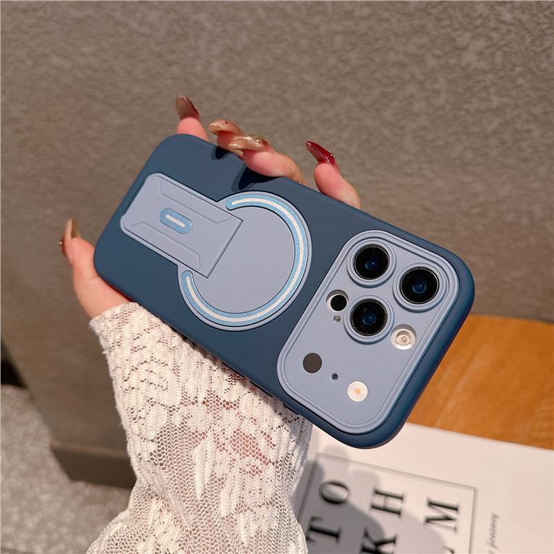 Skin-Feel Magnetic Folding Phone Stand Case With Instant Kickstand