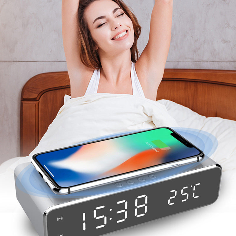 LED Digital Alarm Clock with Wireless Phone Charger for Bedside