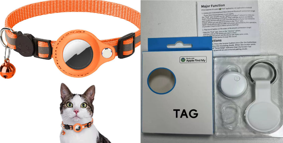 Reflective Pet Collar with Waterproof Tracker Holder Case in 16 Styles