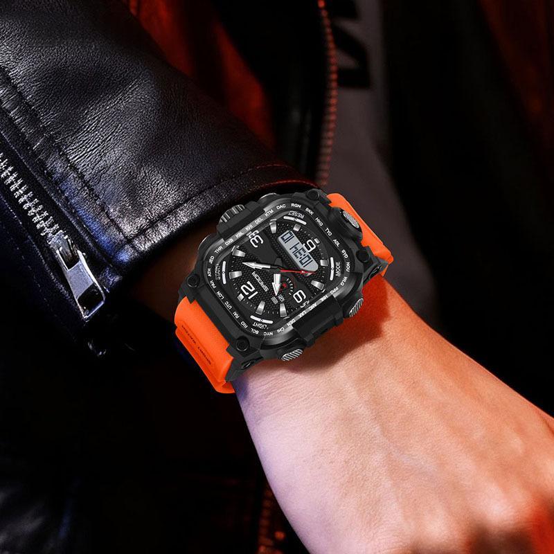 Men's Waterproof Square Digital Sports Watch with Countdown Timer