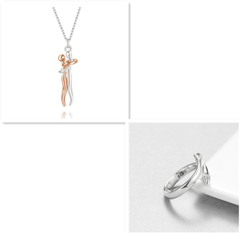 Love Hug Necklace For Couples, Simple Clavicle Chain Gift