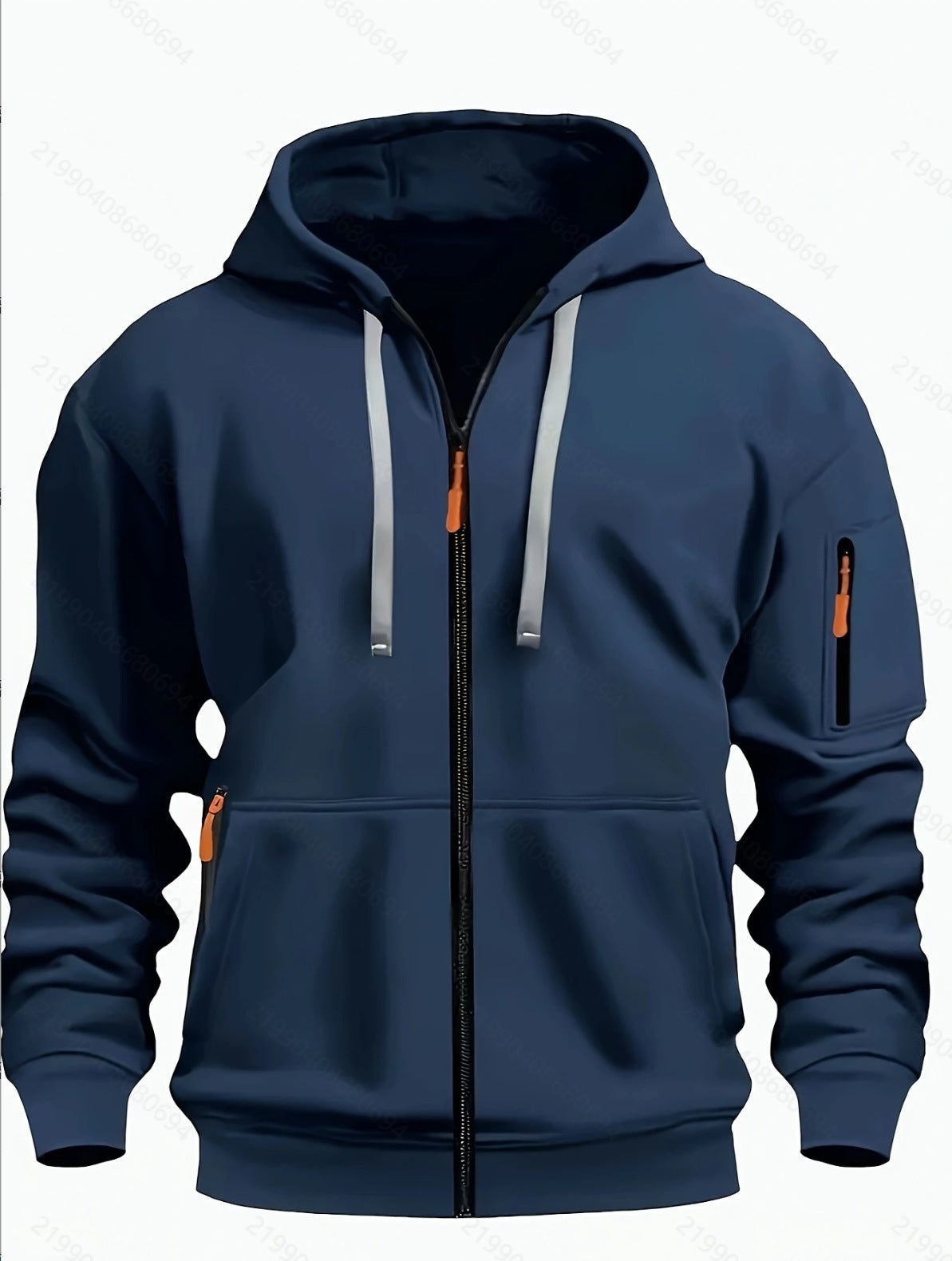 Men's Zipper Hooded Sweatshirt Cardigan Coat for Sports and Casual Wear