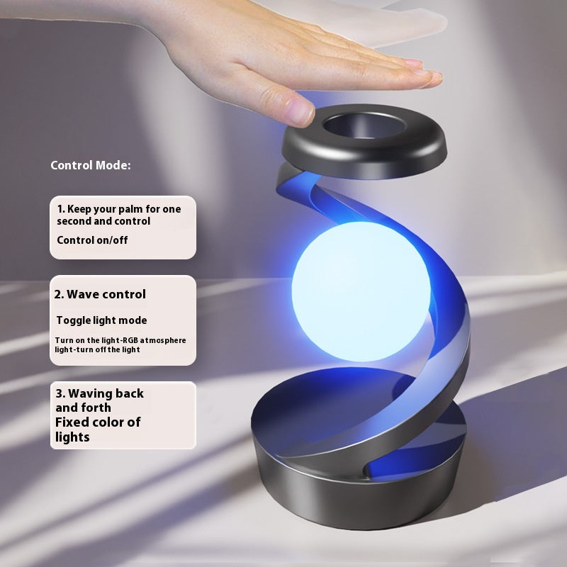 Rotating Moon Desk Lamp With Wireless Phone Charging And Touch