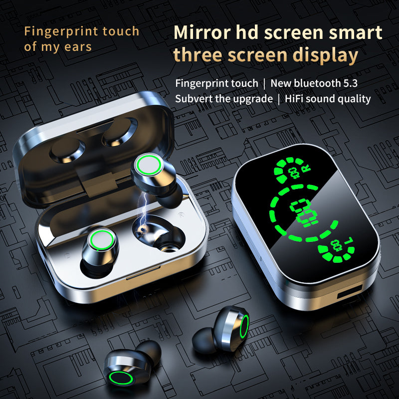 Wireless Bluetooth TWS Earbuds With LED Display And Charging Case