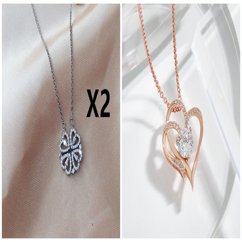 Detachable Four-Leaf Clover Necklace for Women, Multi-Wear Style