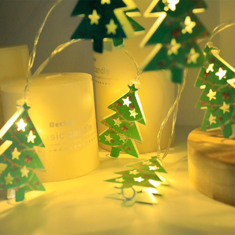 Christmas LED String Lights with Santa Elk and Snowman Shapes