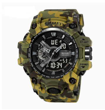 Men's Outdoor Sports Digital Watch in Camouflage and Black