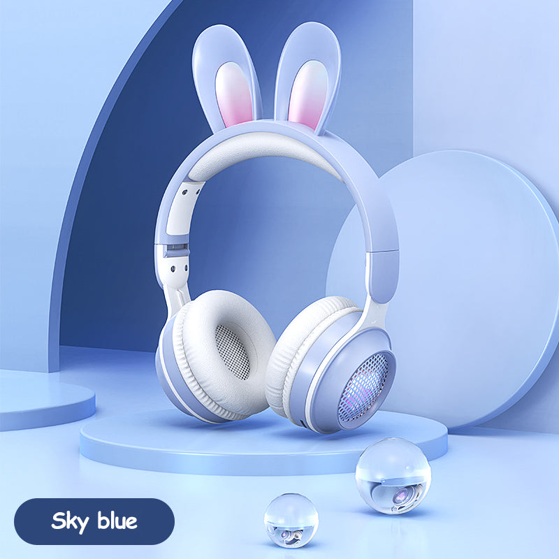 Rabbit Ear Wireless Headphones, Glowing Bluetooth with Built-In Mic