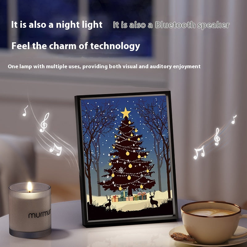 Luminous Christmas Tree Painting Bluetooth Speaker for Desks