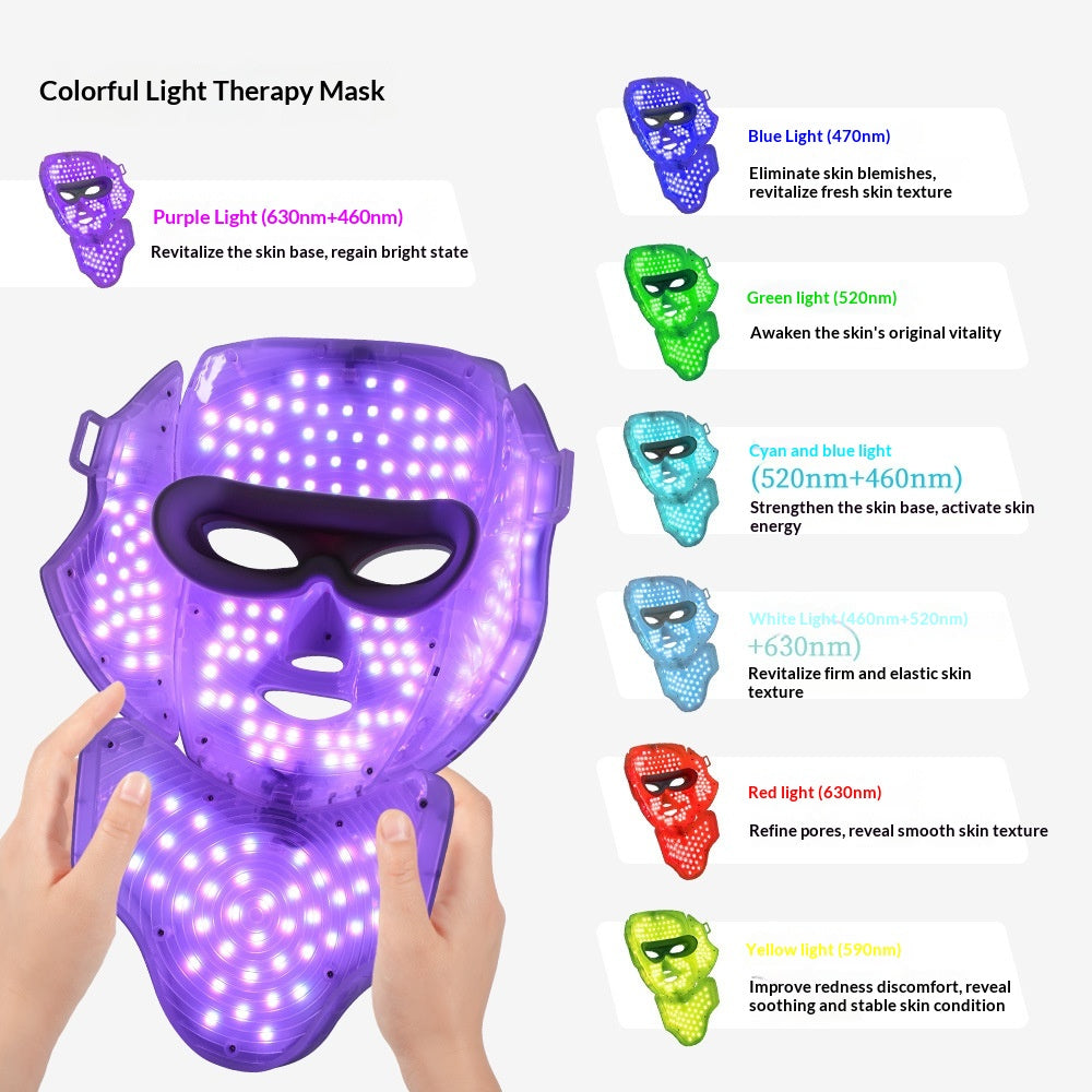 LED Colour-Light Facial Beauty Device Face Mask for Home Use