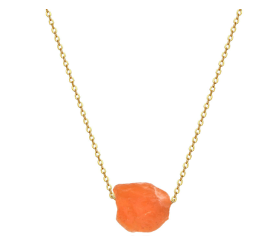 Natural Stone Crystal Pillar Tree Of Life Pendant Necklace