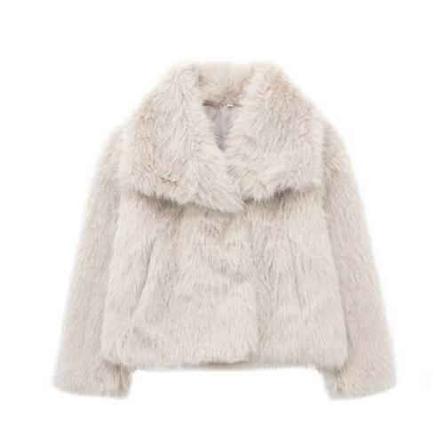 Abrigo afelpado de invierno para mujer, chaqueta gruesa y esponjosa con solapas