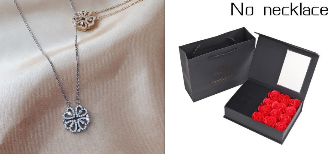Detachable Four-Leaf Clover Necklace for Women, Multi-Wear Style