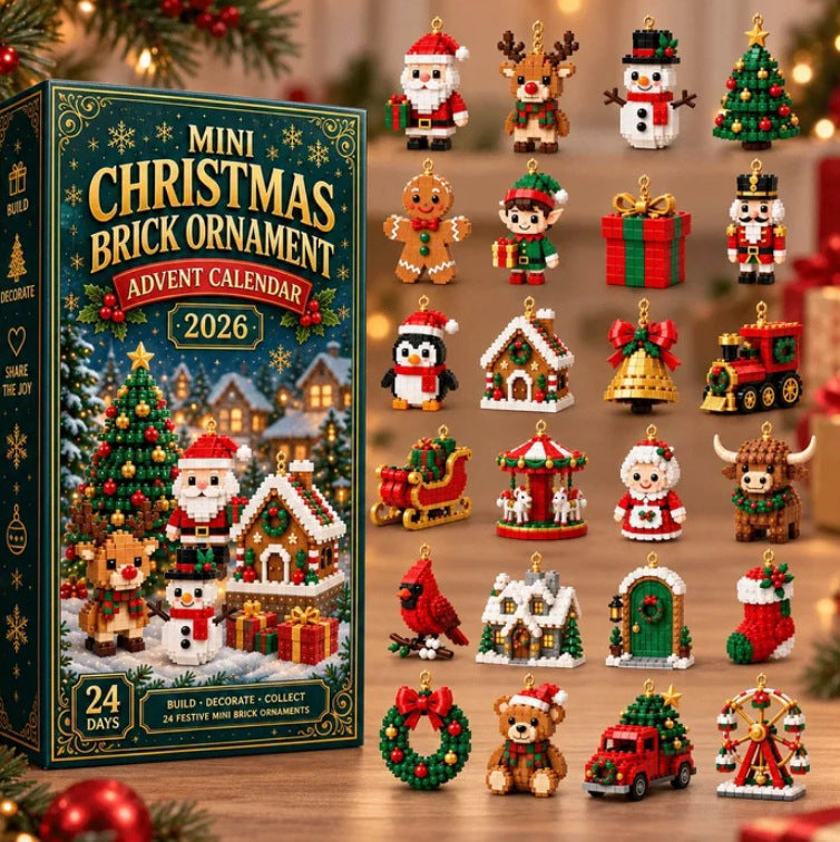 24 Day Mini Brick Advent Calendar Ornament for Christmas