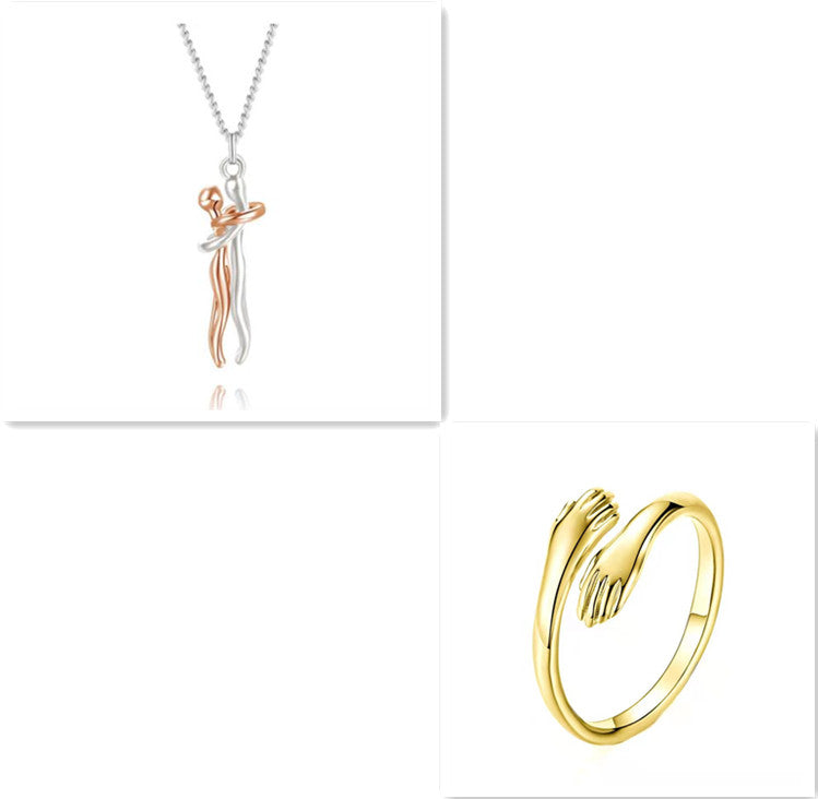 Love Hug Necklace For Couples, Simple Clavicle Chain Gift