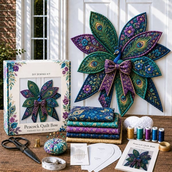 DIY Oversized Quilted Bow Sewing Kit, Fabric Craft Set