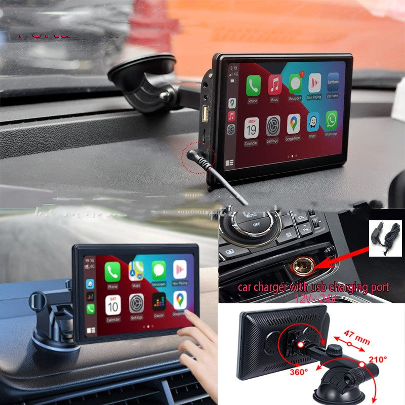 Portable 7 Inch IPS Car Screen, Wireless Smart Display for Navigation