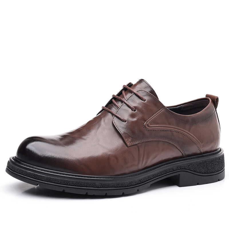 Men's Genuine Leather Thick-Soled Casual Business Shoes