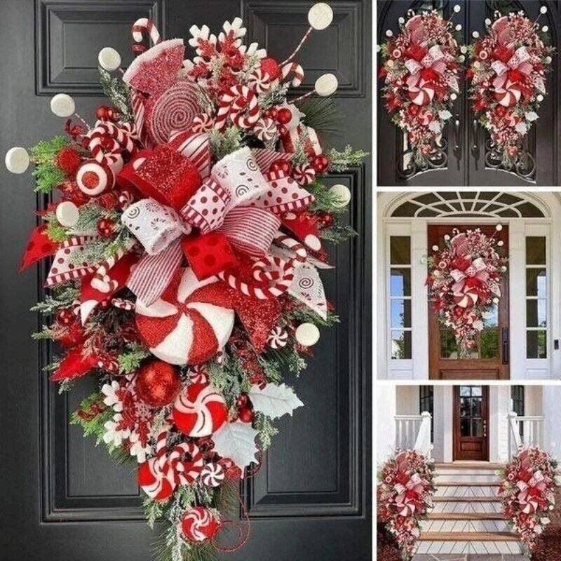 Christmas Upside Down Candy Wreath Garland Tree Ornament