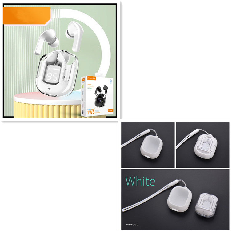 Mini Transparent Wireless Earbuds With LED Power Display