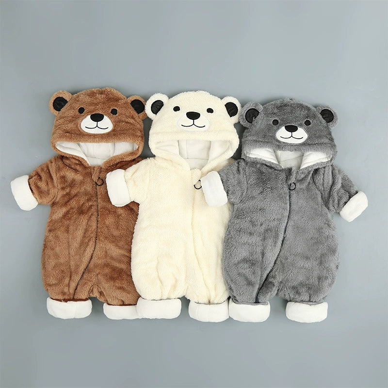 Baby Plus-Velvet Cotton Romper for Winter, 66 to 90cm