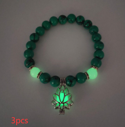 Luminous Lotus Natural Stone Bracelet That Glows in the Dark