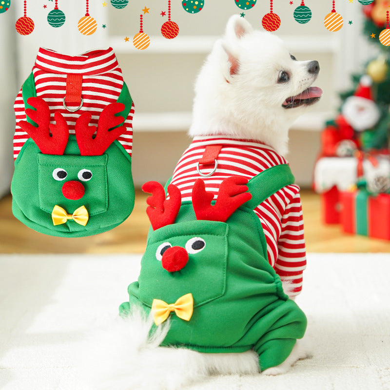 Christmas Pet Coat with Elk Pocket Sweatshirt for Dogs and Cats