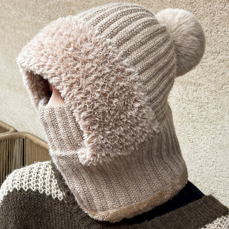 Warm Hat and Scarf Combined Neck Bandana in Soft Acrylic