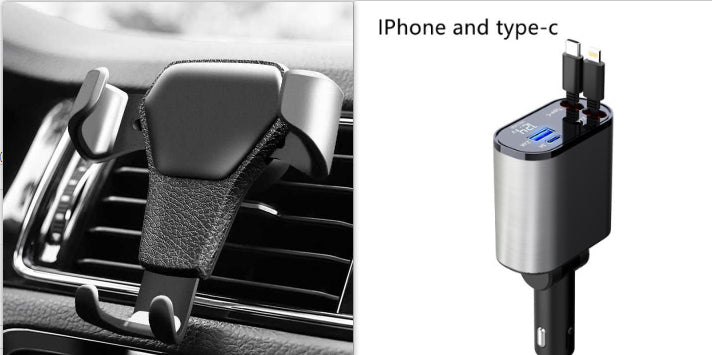 Metal 100W Car Charger With USB and Type-C Fast Charging