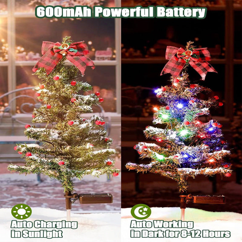 Waterproof Solar Christmas Tree Garden Stake Light 2 Modes