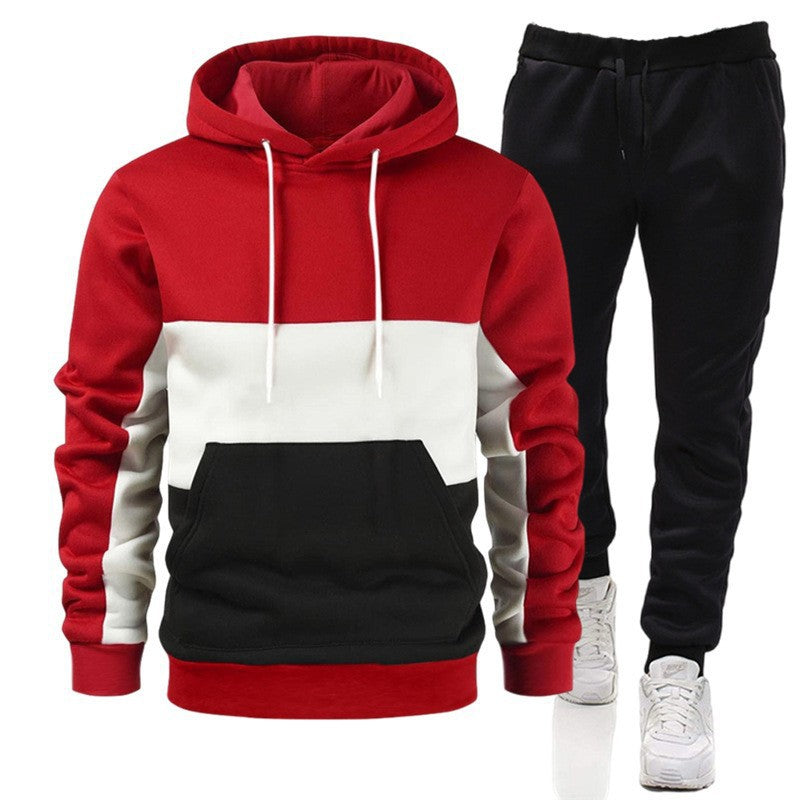 Men's Loose Long-Sleeve Leisure Loungewear Set with Trousers