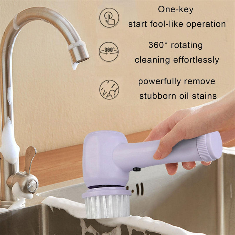 4-in-1 Cordless Electric Spin Scrubber Cleaning Brush