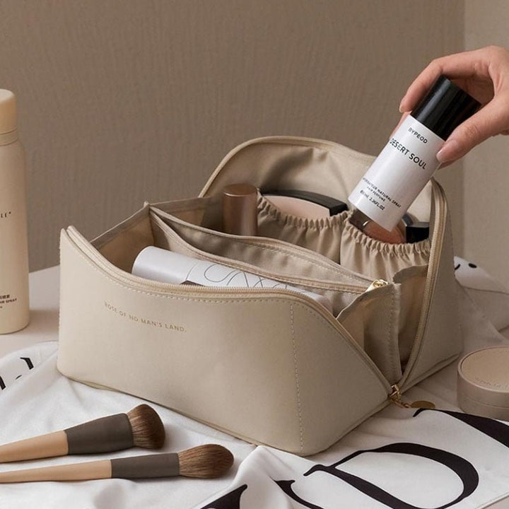 Women's Cosmetic Bag in PU Leather with Spacious Storage