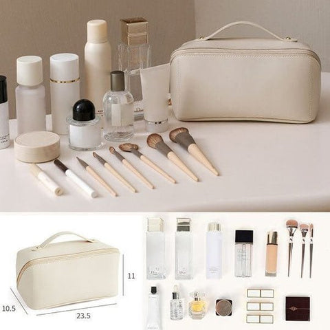 Women's Cosmetic Bag in PU Leather with Spacious Storage