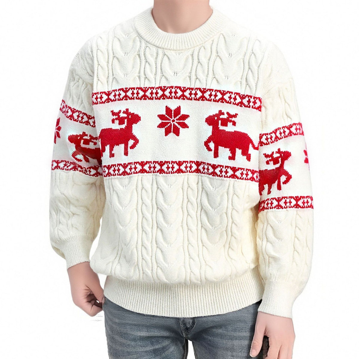 Men's Ugly Christmas Jumper with Thick Warm Knitted Design