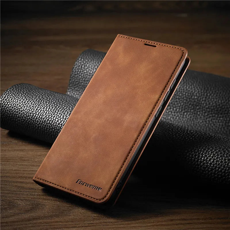 Unisex Magnetic Leather iPhone Case with Precise Model Fit