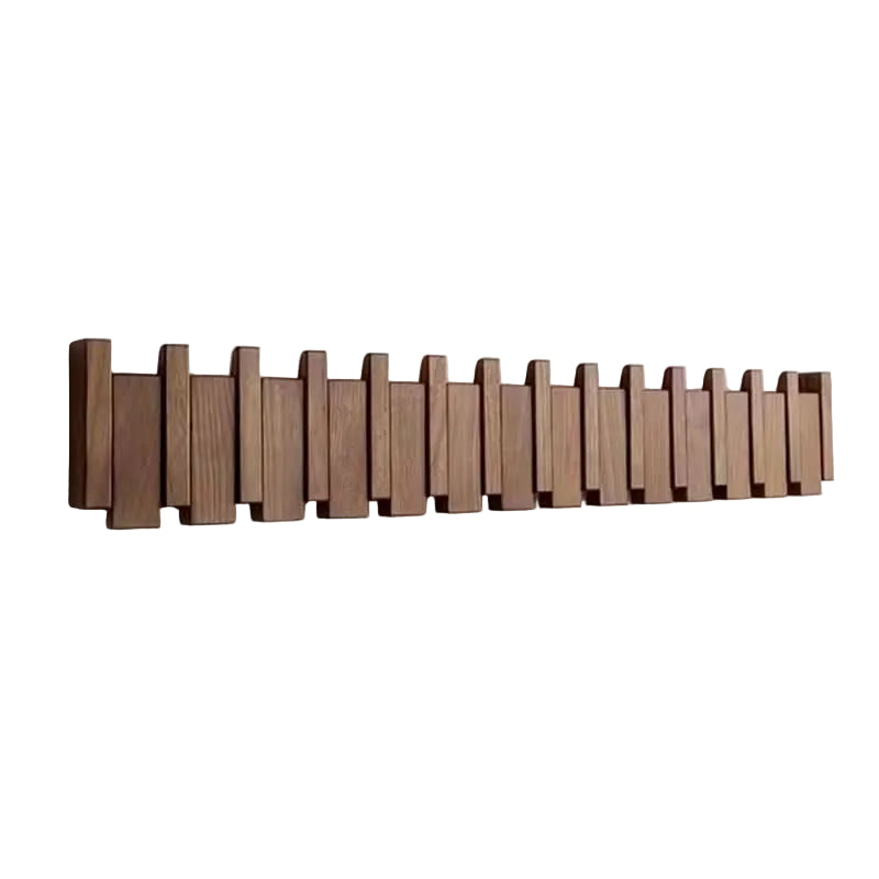 Piano Key Wall Coat Rack with Foldable Hooks for Hallway
