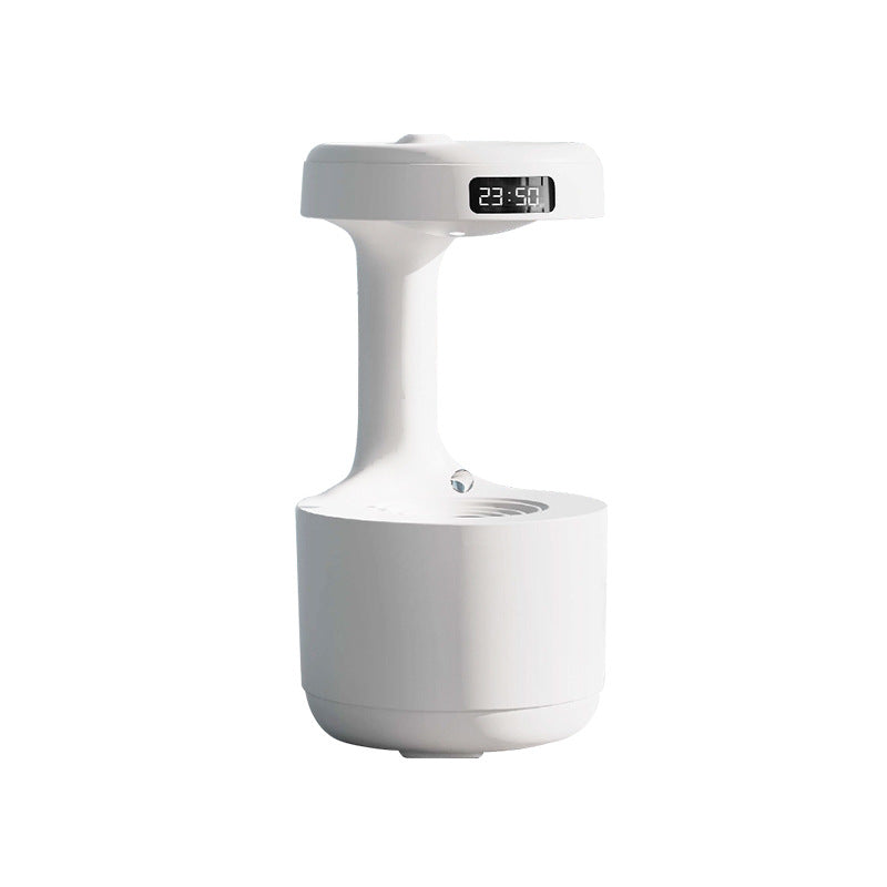 Anti-Gravity Humidifier with Clock and Water Drop Backflow