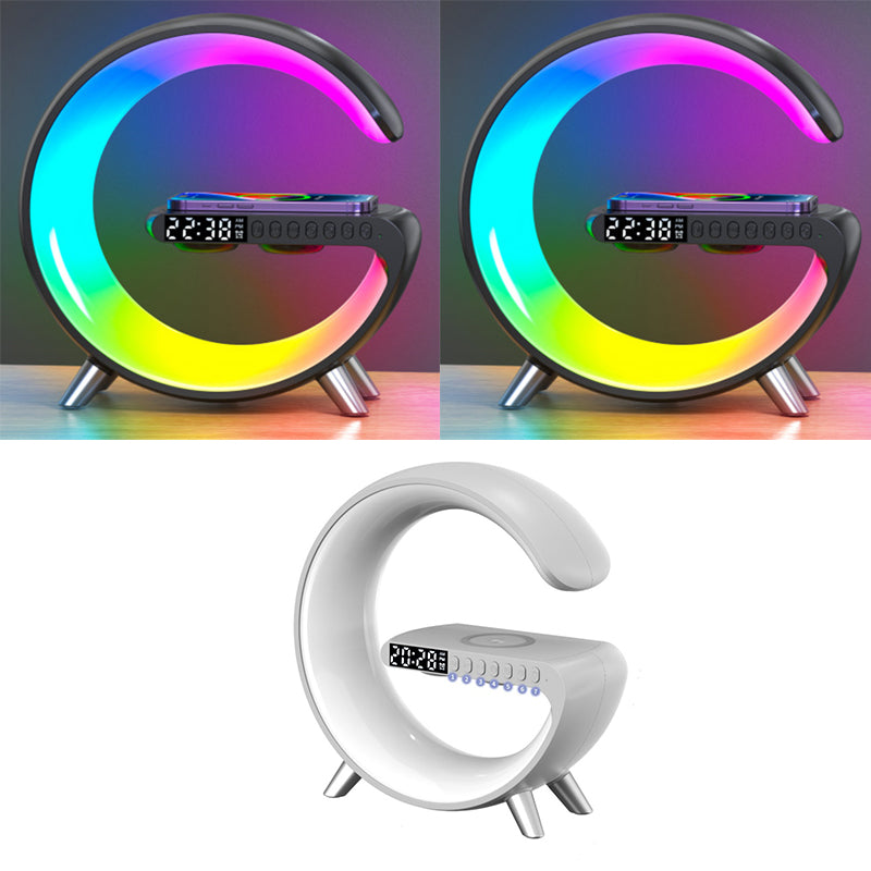 Smart G-Shaped LED Lamp With Bluetooth Speaker, Wireless Charger