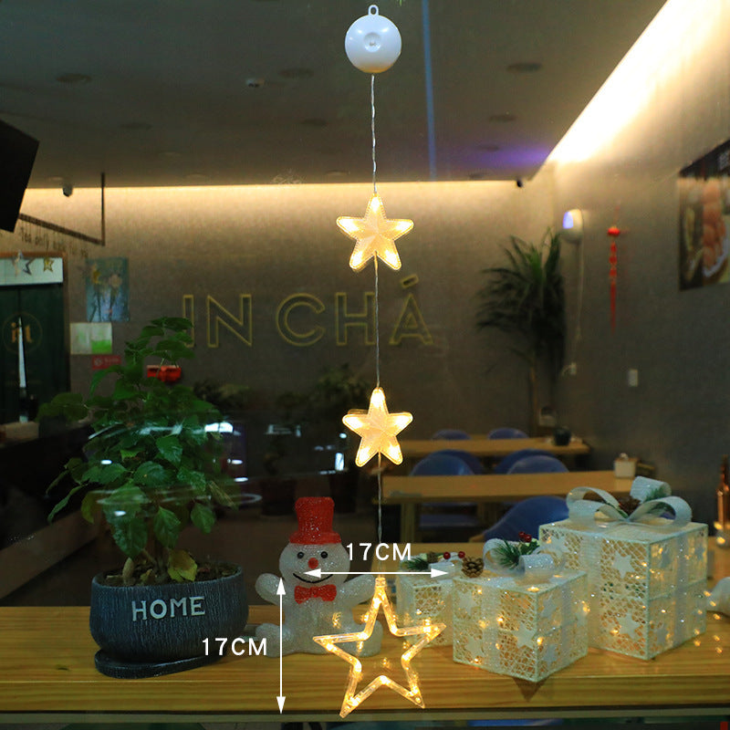3 Piece LED Christmas Window Hanging Lights with Suction Cup