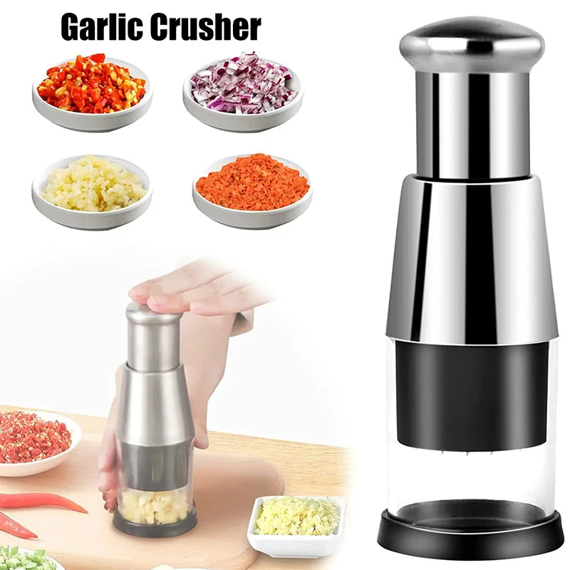 Stainless Steel Garlic Crusher and Onion Chopper Press
