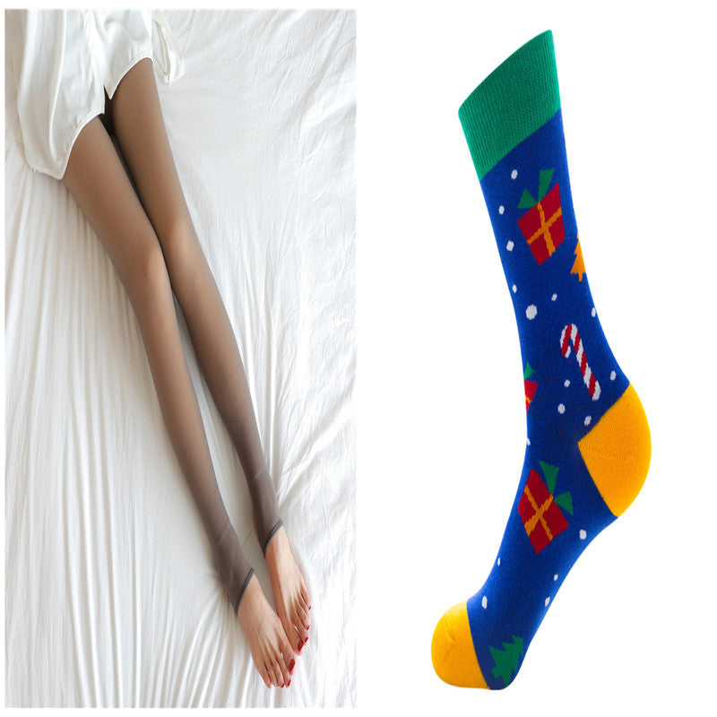 Women's Fleece Lined Translucent Tights For Autumn And Winter