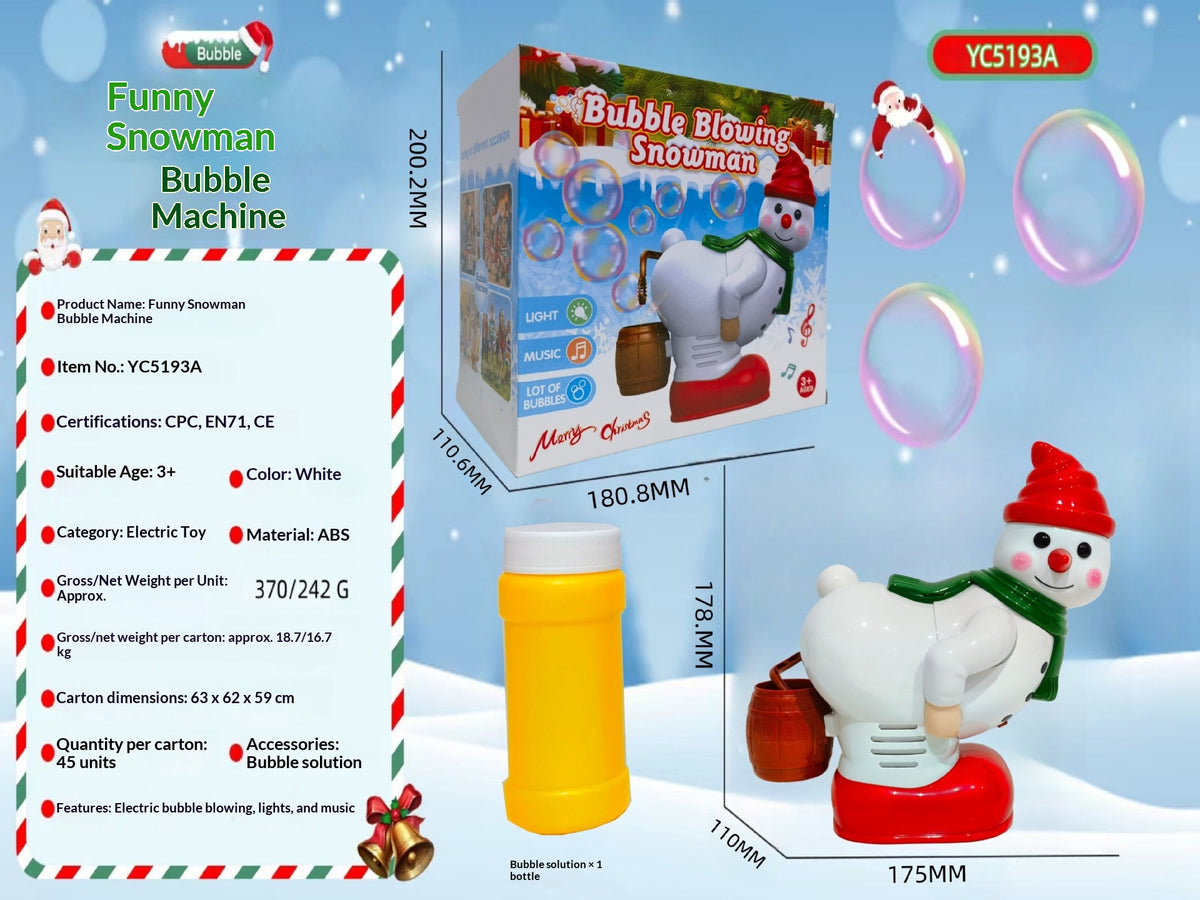 Electric Santa Claus Bubble Machine with Music and Lights