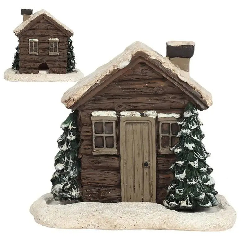 Log Cabin Incense Burner Christmas Chimney Cottage Ornament