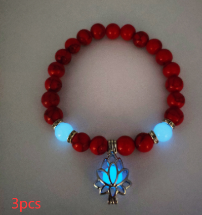 Luminous Lotus Natural Stone Bracelet That Glows in the Dark
