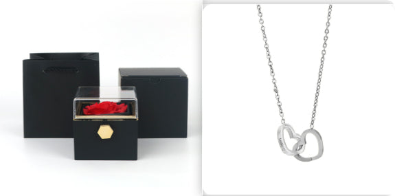 Rotating Soap Rose Gift Box, Romantic Jewellery Packaging