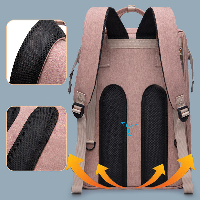 Large-Capacity Baby Changing Backpack with Insulated Milk Bag