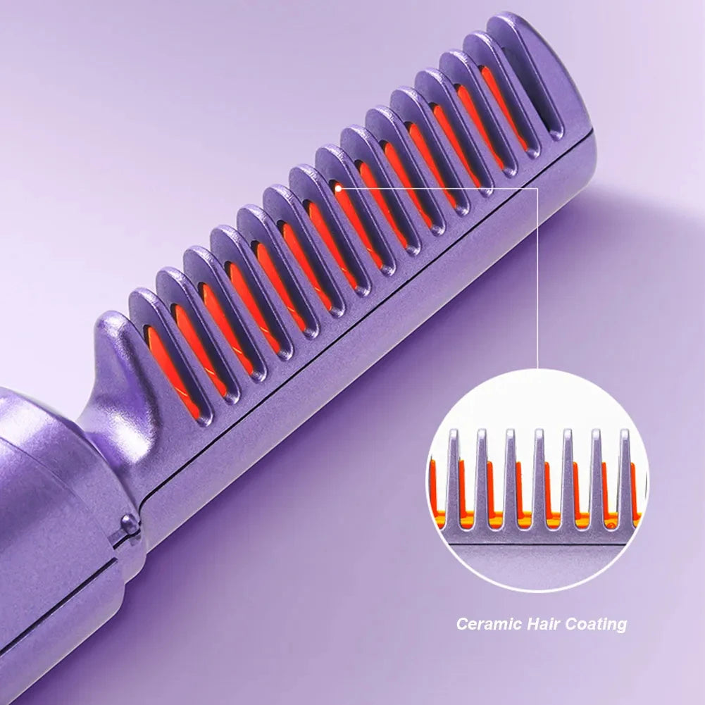 Professional Cordless Hair Straightener Comb, Fast Heating