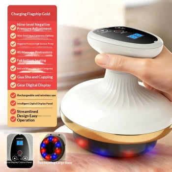 Electric Gua Sha Board Massager with Cupping and Meridian Brush