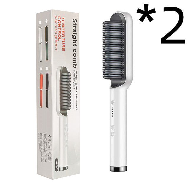 2 In 1 Hair Straightener Comb With Negative Ion And Curling